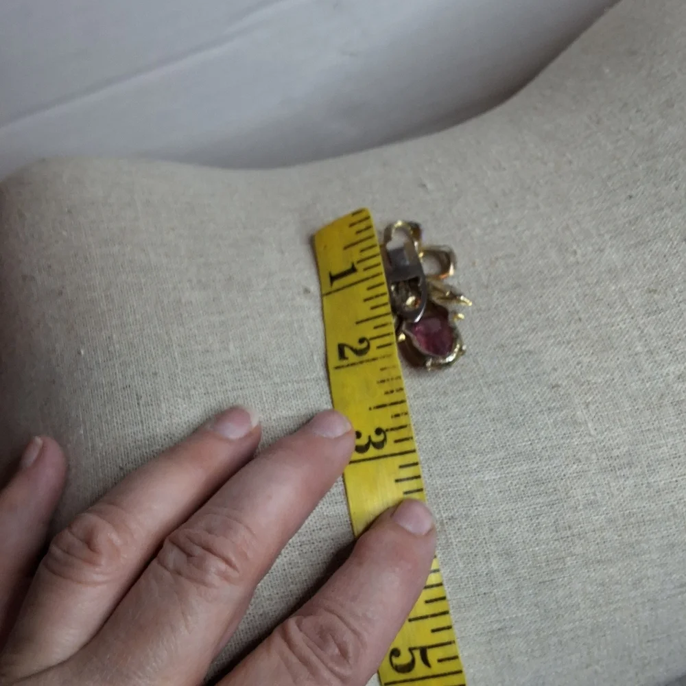 Vintage Floral Dress Clips Purple Rhinestones Enamel Leaf & Silver Tone Clip Lot